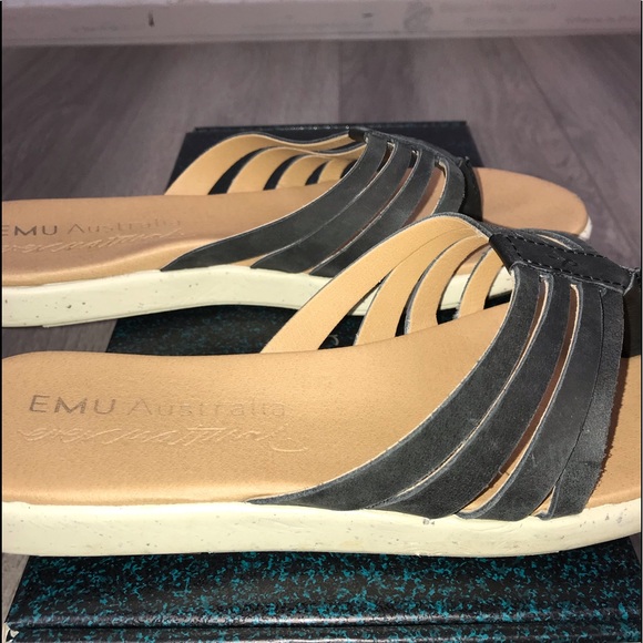 Emu Australia Palmgrove Flat Sandals Size 7 Black - Picture 8 of 11